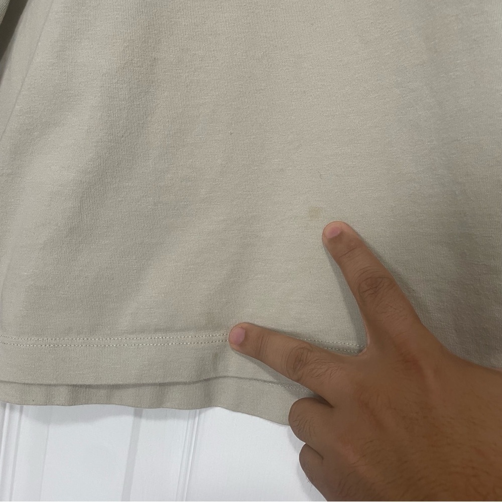 Fear Of God Essentials Shirt Mens S Oversized Beige Long Sleeve Tee Pullover - Picture 10 of 10